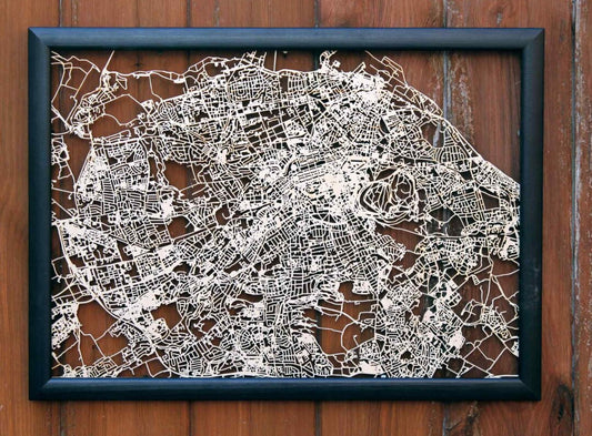 Custom Laser Cut Street Maps City Map Personalised Wooden Map Bespoke Customised