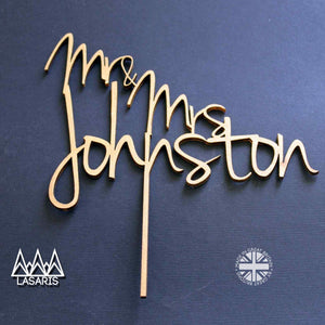 Cake Topper Wedding Surname - Mr and Mrs