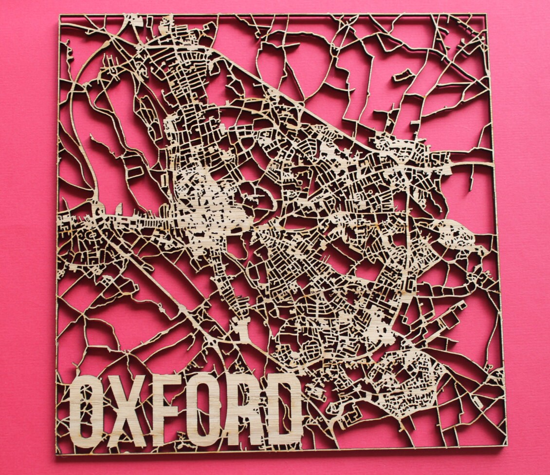 Oxford Laser Cut Street Maps Wooden Map