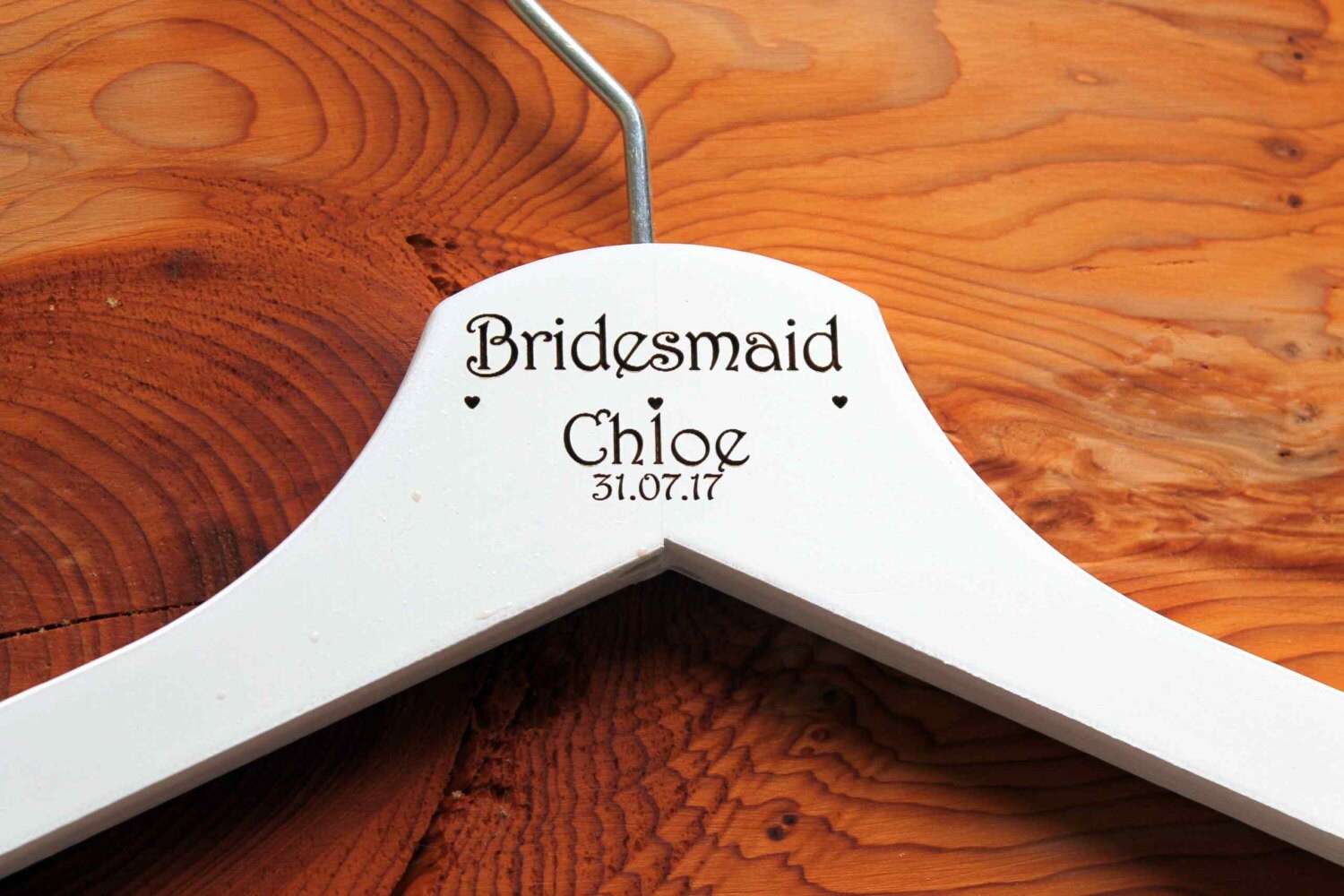 Personalised Bridal Wedding Hanger in Wood or White - Hanger Engraved Wedding Gift Bride, Bridesmaids and more.